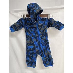Columbia Infant Fleece Plush Pile Bunting 3-6 Month, Blue Camo